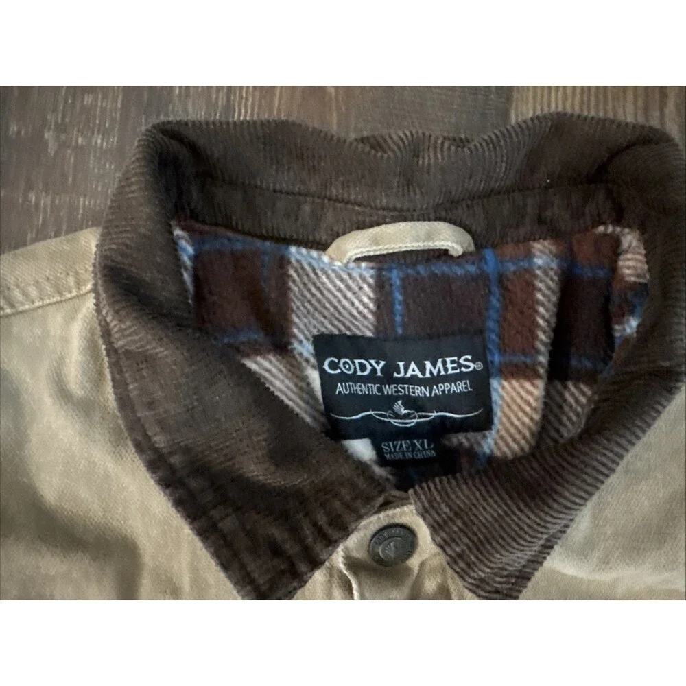 Cody James Boys Western Boys Jacket XL Tan Fleece Lined Canvas Barn Cowboy Ranch